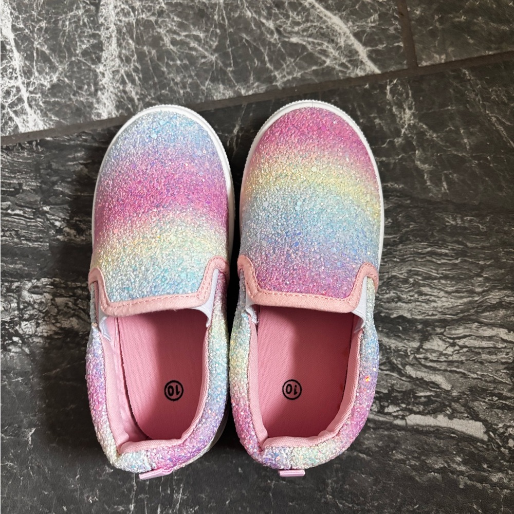 Sparkly Rainbow Slip-On Kids Shoes